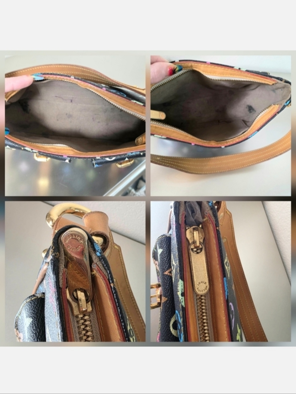 🩷 Louis Vuitton Lodge PM Black Multicolore Monogram Gold Hardware Shoulder Bag - Picture 12 of 14
